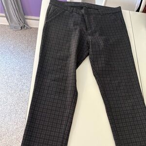 Plaid Black, maroon, gray pants